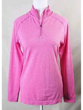 FIGS Salta Seamless 1/4 Zip Long Sleeve Underscrub Top Pink Women’s M NEW NWOT